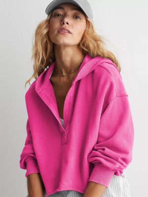 Women’s V-neck Hooded Sweatshirt