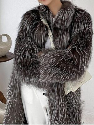 Women’s Silver Fox Faux Fur Coat