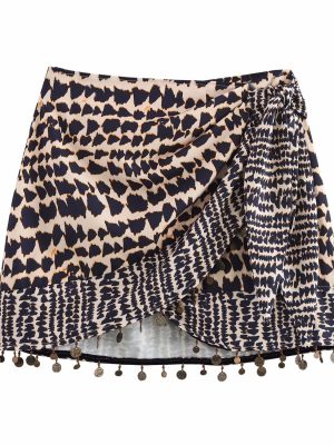 Retro High-Waist Beaded Skirt