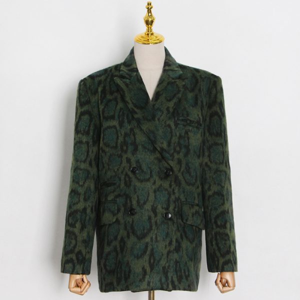 Women's Leopard Print Polo Blazer