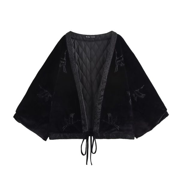 Women's Embroidered Bead Slim Coat