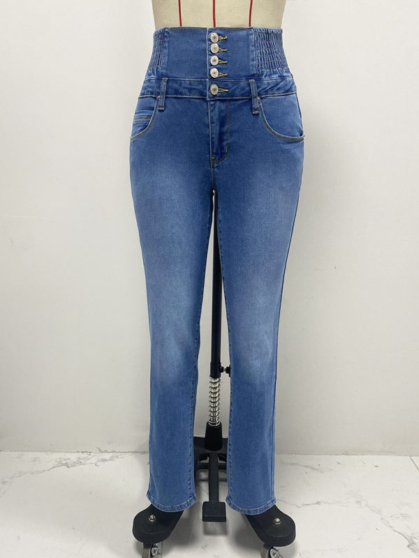 High-Waist Slimming Skinny Jeans