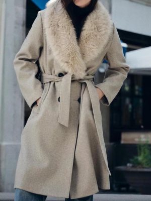 Women’s Belted Faux Fur Coat