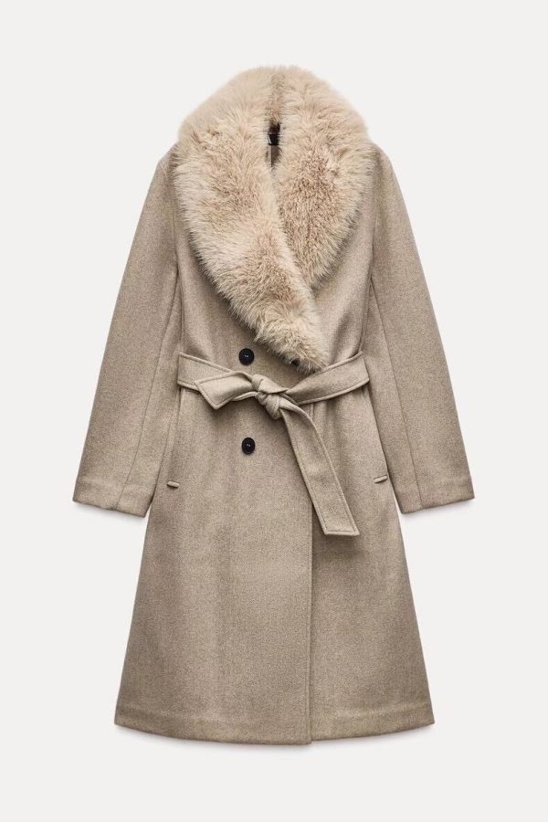 Women's Belted Faux Fur Coat - Image 2