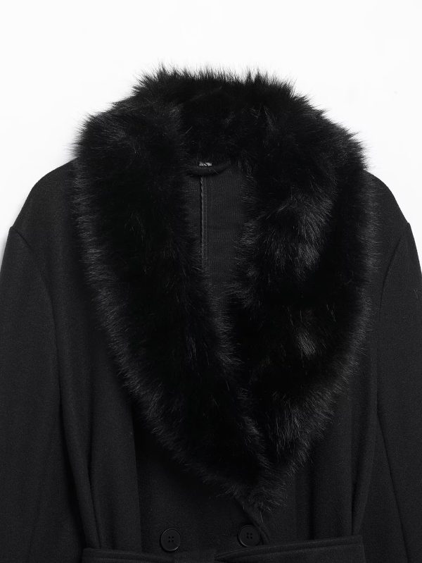 Women's Belted Faux Fur Coat - Image 4