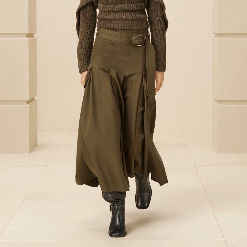 A-Line Workwear Midi Skirt