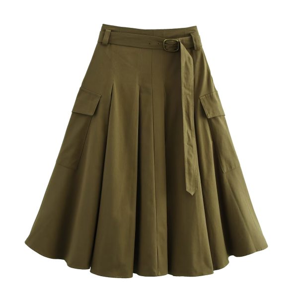 A-Line Workwear Midi Skirt - Image 2