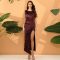 Sexy High-Slit Sequin Dress