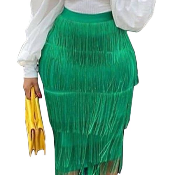 Plus Size Tassel Pencil Skirt - Image 4