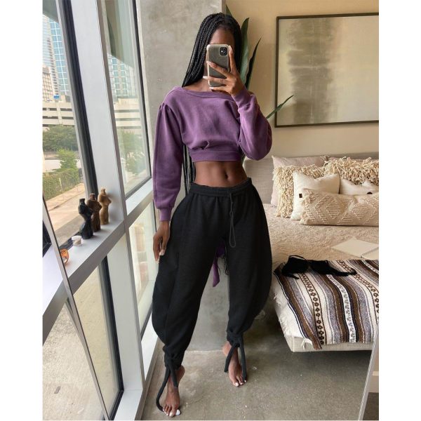 Women's Lace-Up Wide Leg Pants