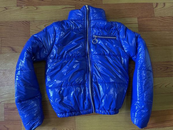 Chic Glossy Faux Leather Puffer Jacket - Image 4