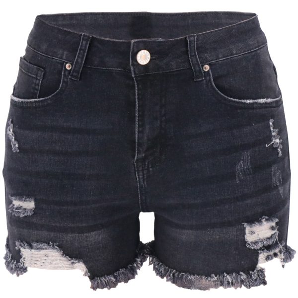 Women's Ripped High Waist Denim Shorts - Image 4