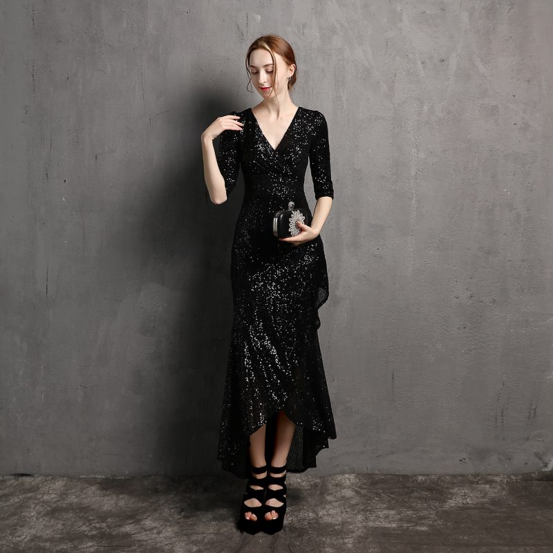 Elegant Beaded V-Neck Dress - Image 4
