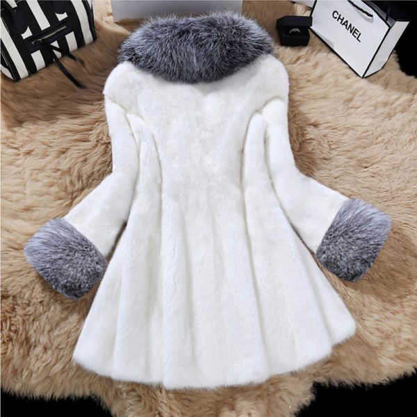 Women's Long Faux Mink Fur Coat - Image 3