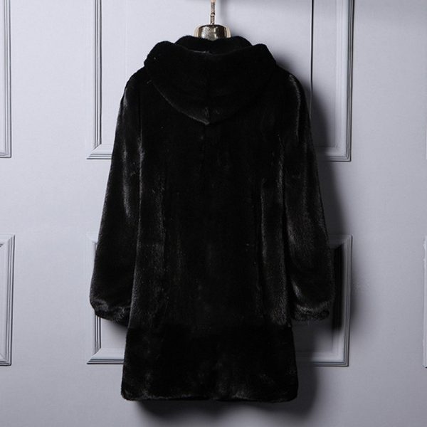 Women's Mid-Length Faux Mink Coat - Image 2