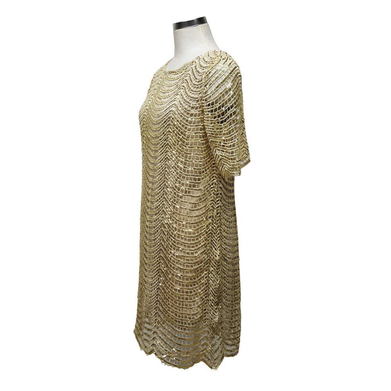 Round Neck Sequined Mini Dress - Image 3