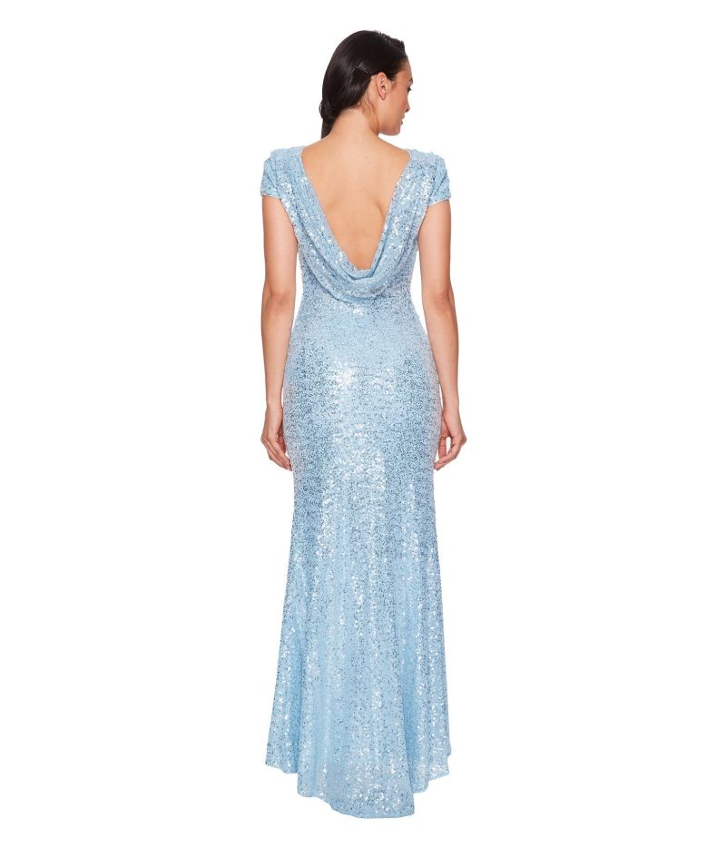 Golden Full Sequin Backless Gown - Image 4