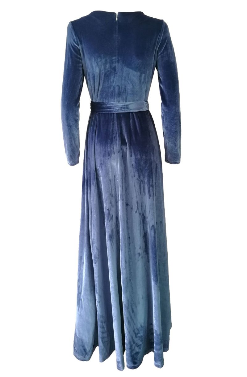 Elegant Velvet Lace-Up Dress - Image 2