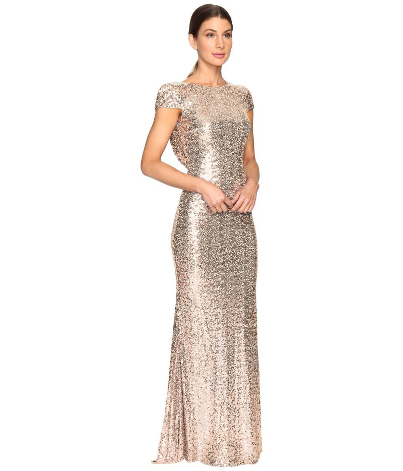 Golden Full Sequin Backless Gown - Image 3