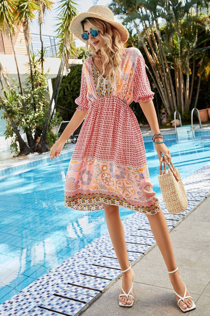 Sexy Bohemian V-Neck Dress - Image 4