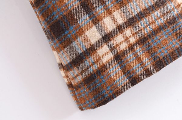 Plaid Woolen Skirt with Pockets - Image 3