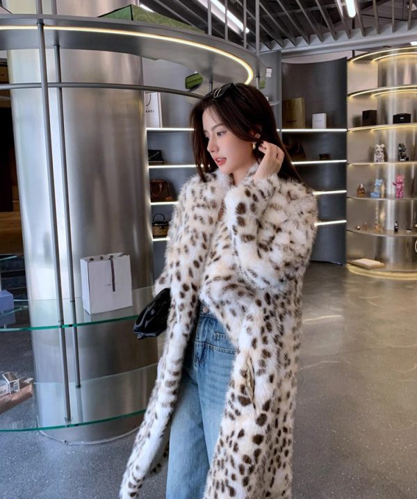 Plus Size Leopard Faux Fur Coat - Image 3