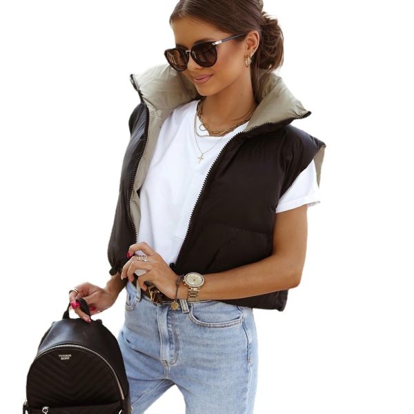 Chic Double-Sided Cotton-Padded Winter Vest - Image 4