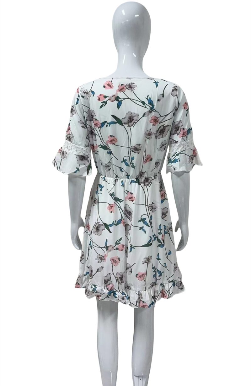 Sweet Floral Chiffon A-Line Dress - Image 4