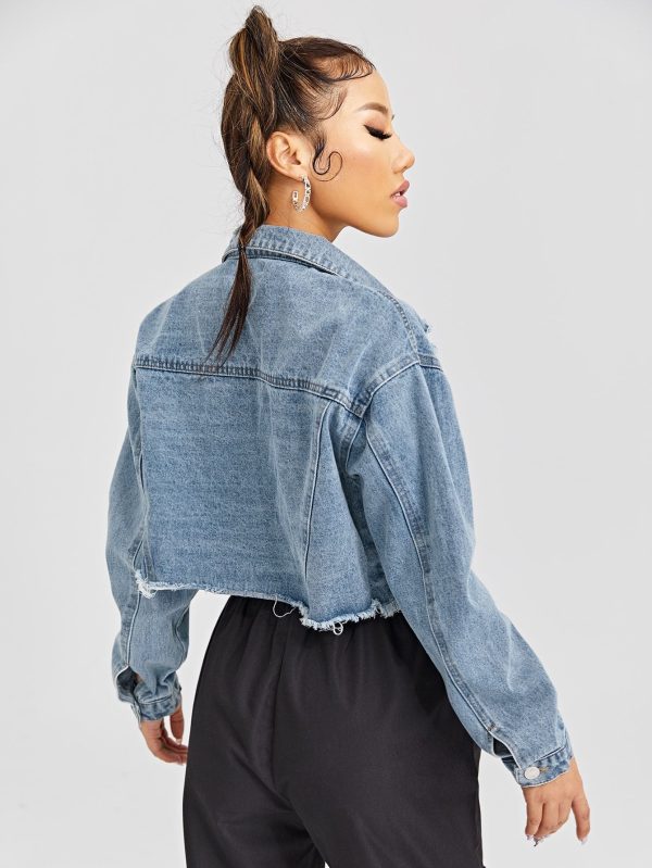 Women's Casual Loose Denim Jacket - Image 2