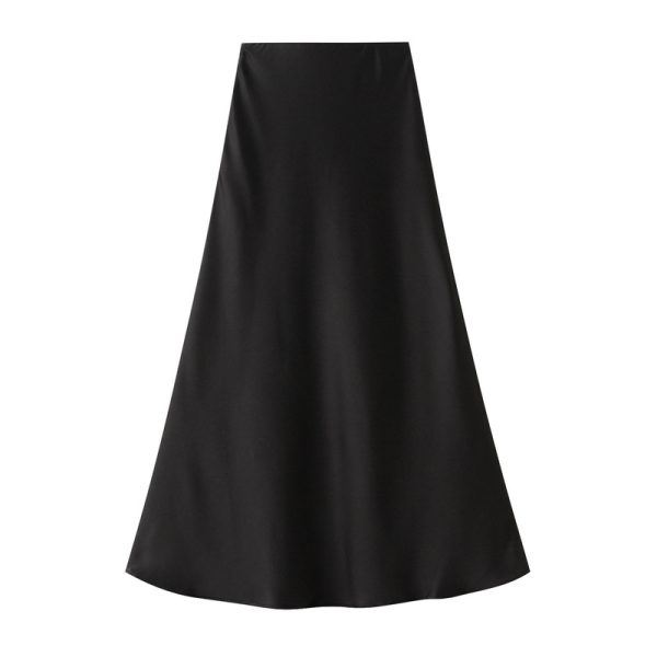 High Waist Satin Fishtail Skirt - Image 2