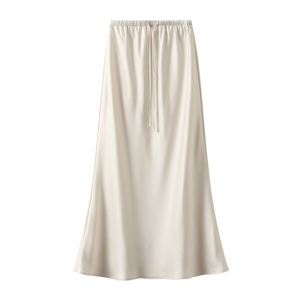 Silky Fishtail Satin Skirt