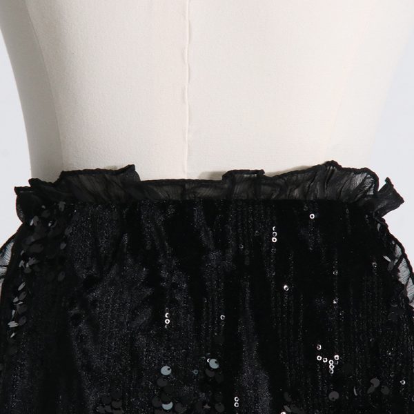 Ruffled Sequin High Waist Skirt - Image 4