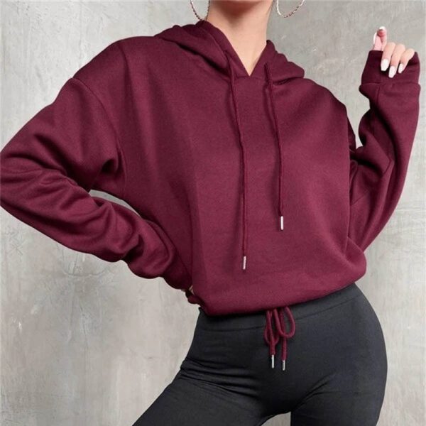 Women's Loose Hooded Sweatshirt - Image 3