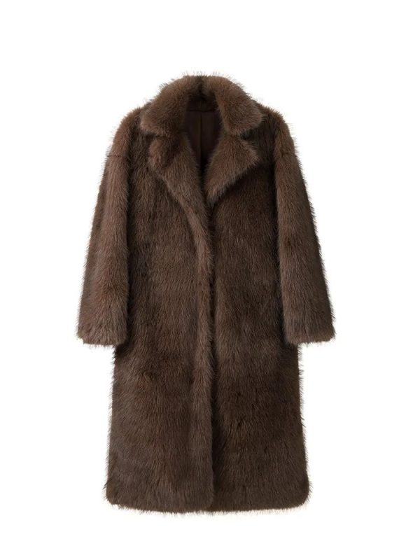 Women's Long Faux Fox Fur Coat - Image 4