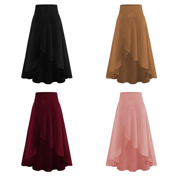 Ruffled Asymmetric Drape Skirt - Image 4