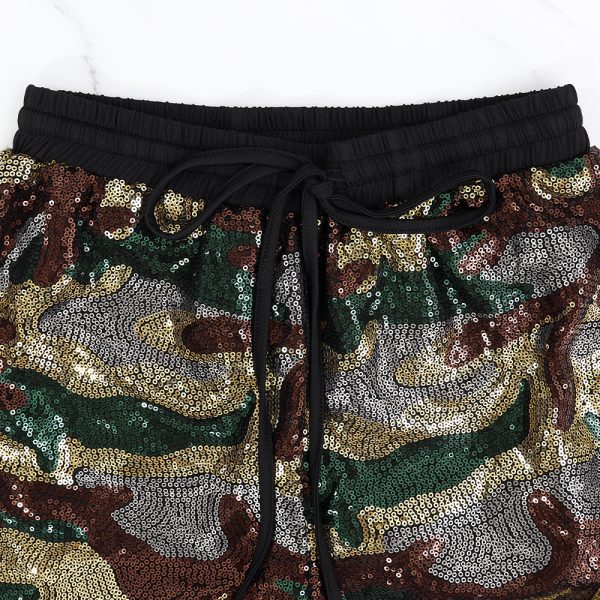 Camouflage Sequined High-Waist Pants - Image 4