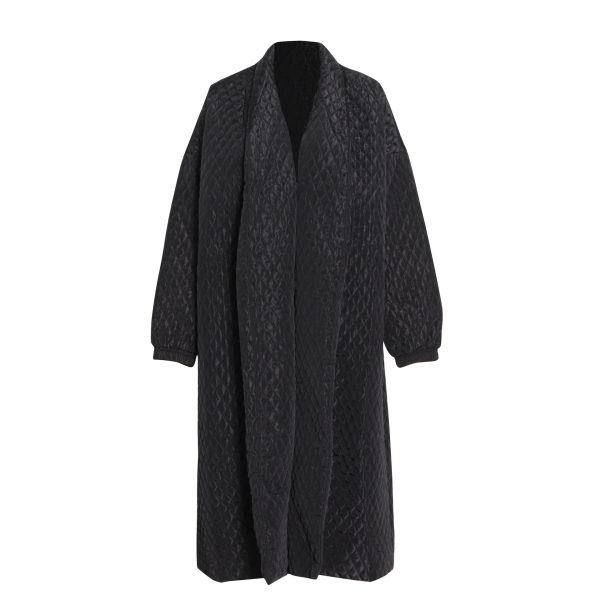 Women's Plus Size Quilted Polo Coat - Image 4