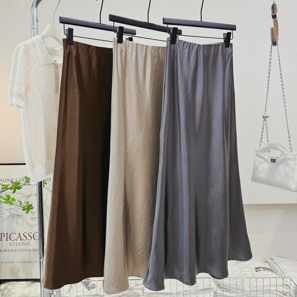 Silky Satin Long Skirt - Image 3