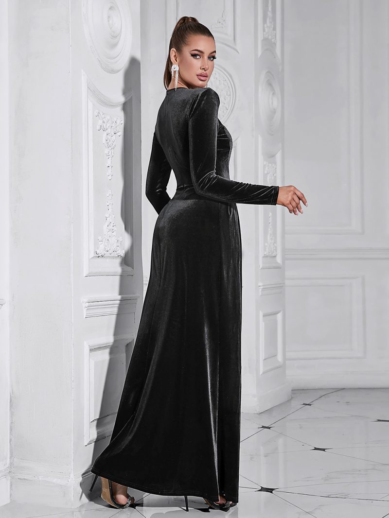 Elegant Patchwork Long Sleeve Dress - Image 2