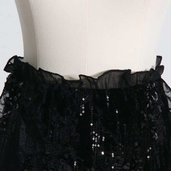 Ruffled Sequin High Waist Skirt - Image 3