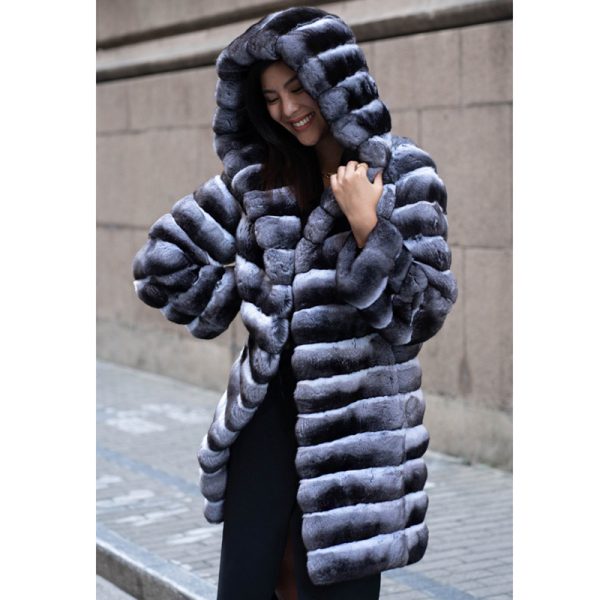 Women's Hooded Faux Mink Fur Coat - Image 3