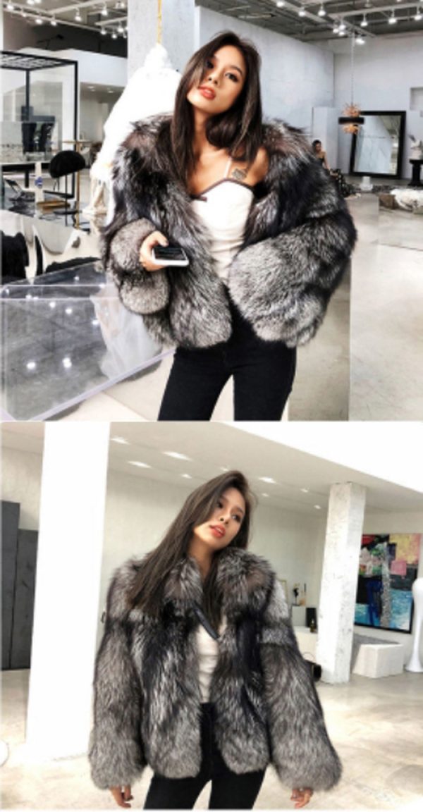 Women's Short Faux Fur Coat - Image 3