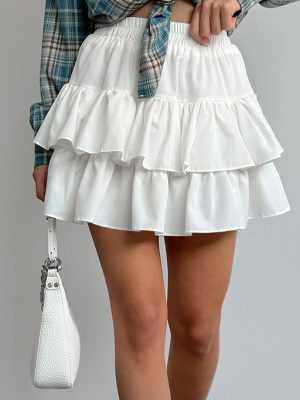 French Chiffon High Waist Pleated Skirt