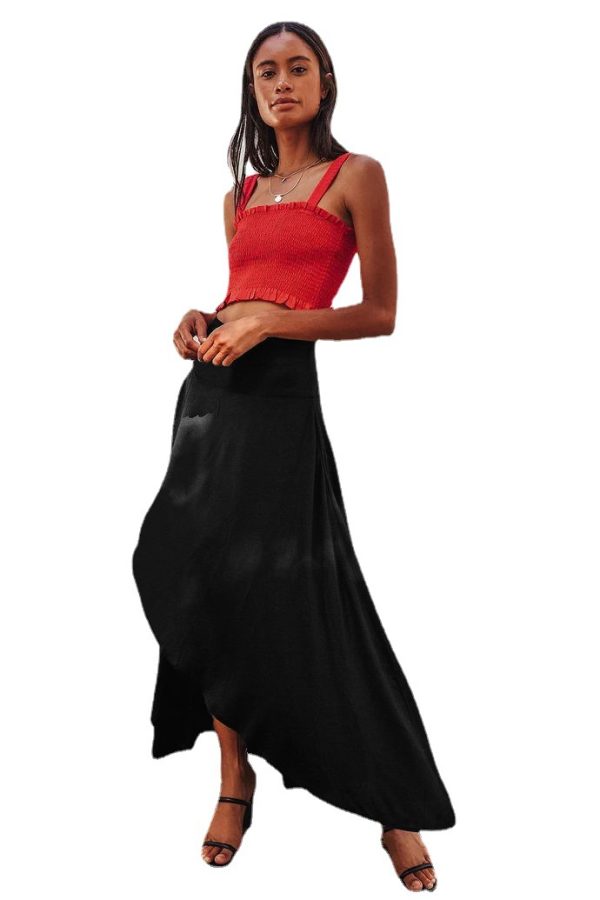 Ruffled Asymmetric Drape Skirt - Image 3