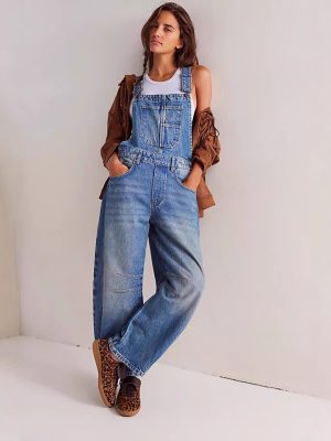 Vintage Washed Cargo Suspender Jeans