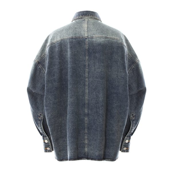 Women's Oversized Denim Cocoon Coat - Image 2