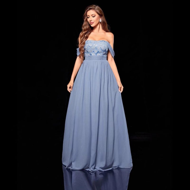 Off-Shoulder Tube Evening Dress - Image 2