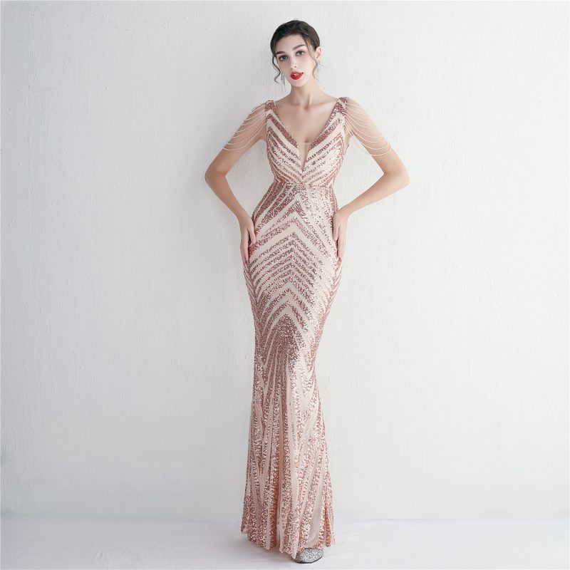Elegant Beaded Party Dress - Image 3