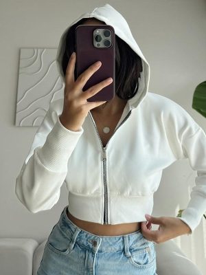 Women’s Zipper Hooded Cardigan