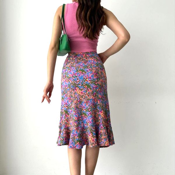 Floral Print High-Waist Ruffled Skirt - Image 2